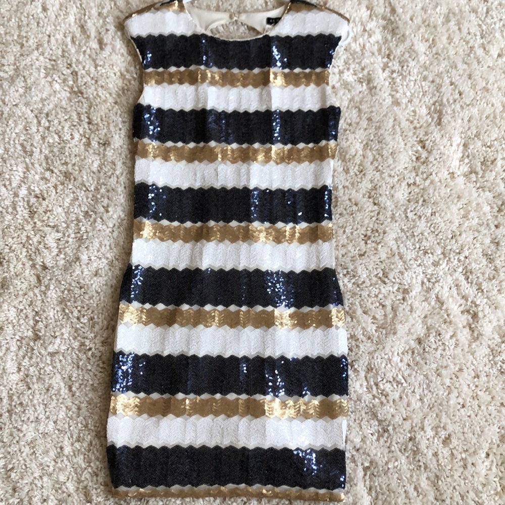 Sequin chevron bodycon dress